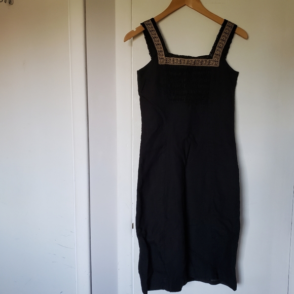 Tristan and Iseut/ 100%Linen Black Dress - Picture 7 of 7